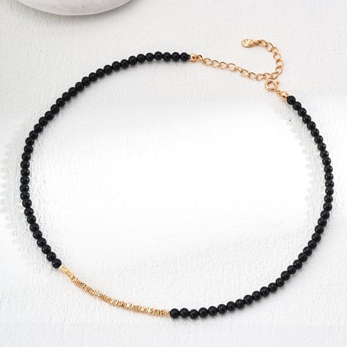 S925 Silver Minimalist Black Onyx Adjustable Necklace