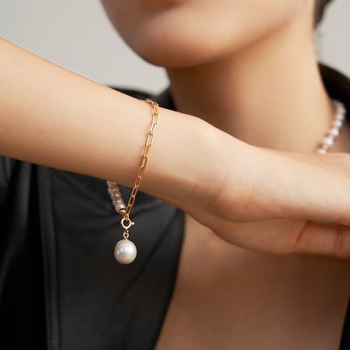 S925 Silver Fashionable Baroque Pearl Adjustable Bracelet