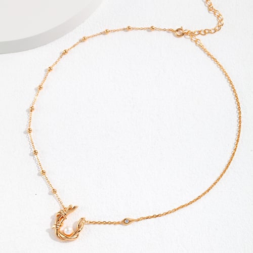 Elegant S925 Silver Pearl Necklace | Willow Branch Design with Zircon | Adjustable Chain | YD0068