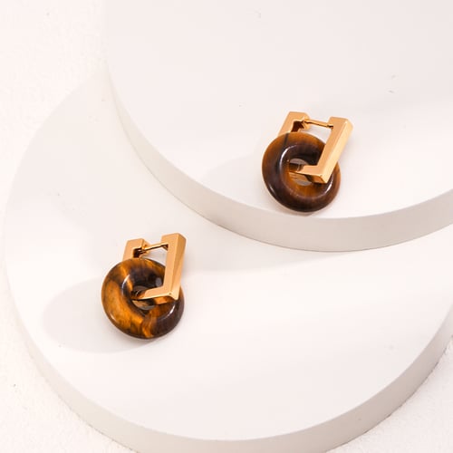 Tiger Eye Stone Earrings E01067