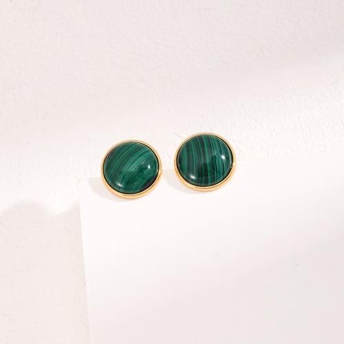 Sterling Silver Malachite Earrings E01018