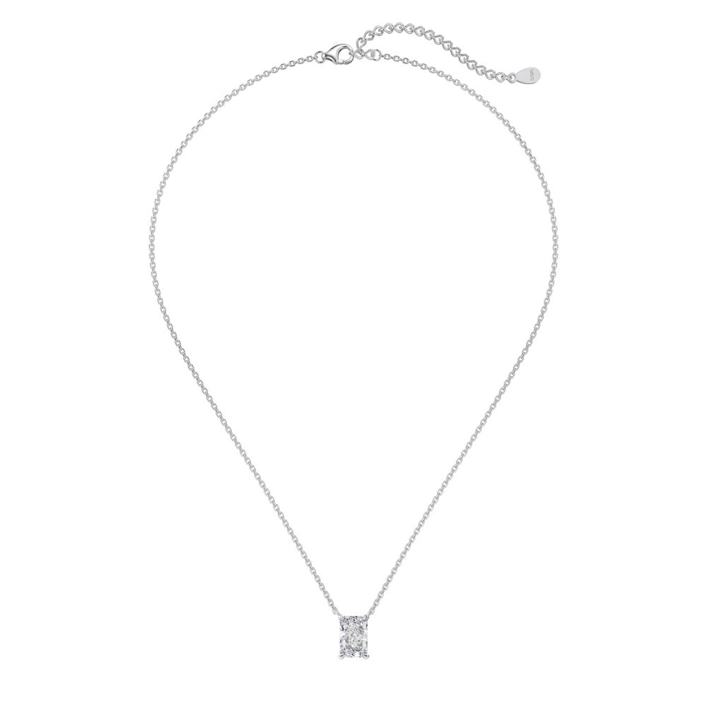 # 'Realm Series' S925 Silver Necklace | 8A Ice Flower Cut Zircon Pendant | 18K Plated | Elegant Minimalist Design