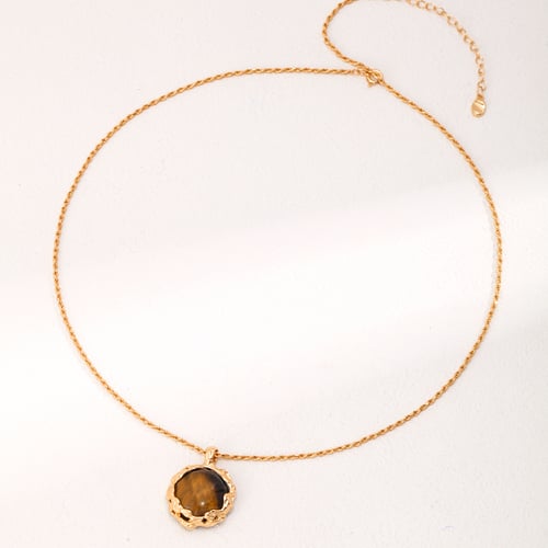 Tiger Eye Stone Necklace D0457